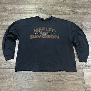 Vintage Y2K Harley-Davidson City Limits Black Crewneck Sweatshirt Palatine Large